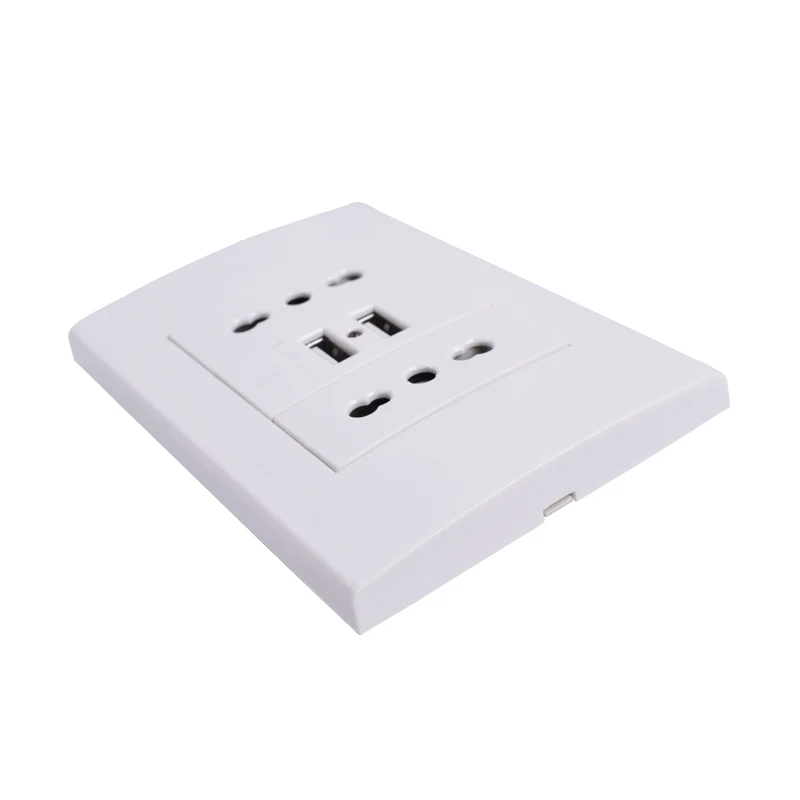 Coswall Wall Power Socket Double Chile / Italian Electrical Outlet 1000mA Dual USB Charger Port for Mobile 118mm*80mm 3 PCS/LOT