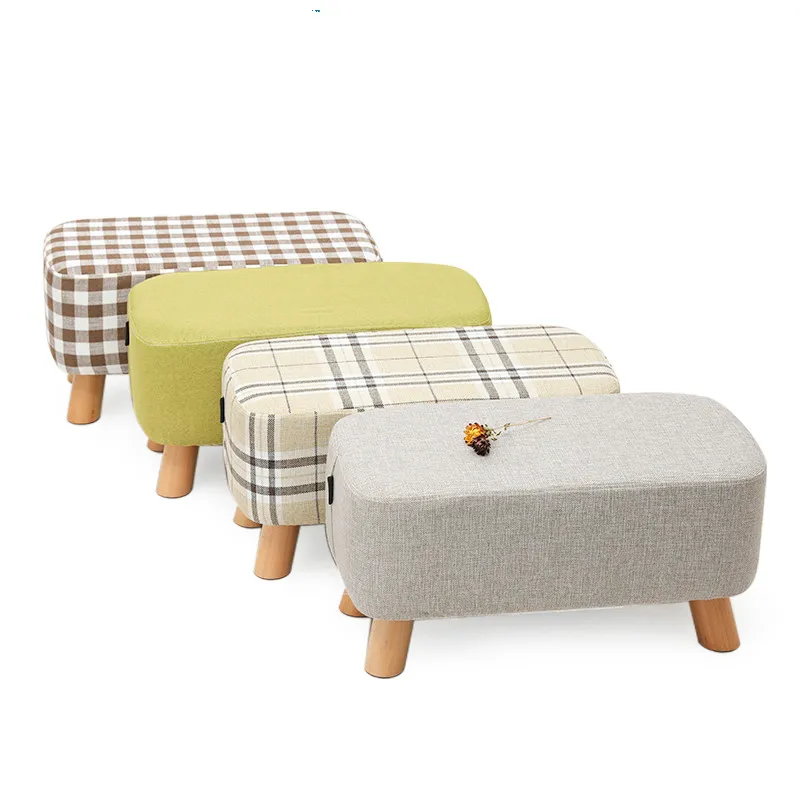 

15%Solid wood living room stool fashion bench creative sofa stool fabric dressing table stool home coffee table stool shoes ben