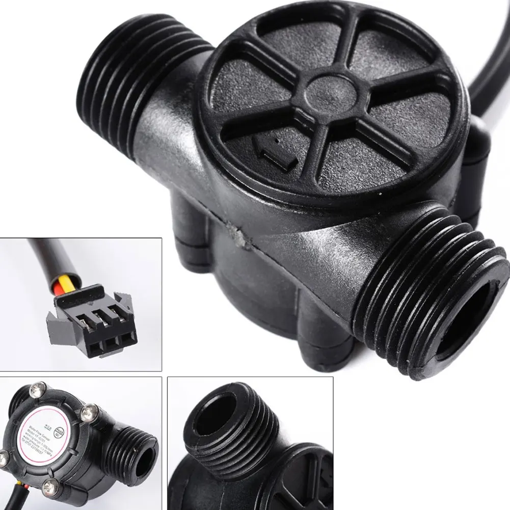 

1Pc 5V-24V Water Flow Hall Sensor Switch Control Flowmeter Flow Meter Counter 1-30L/min Water Flow Sensor Switch
