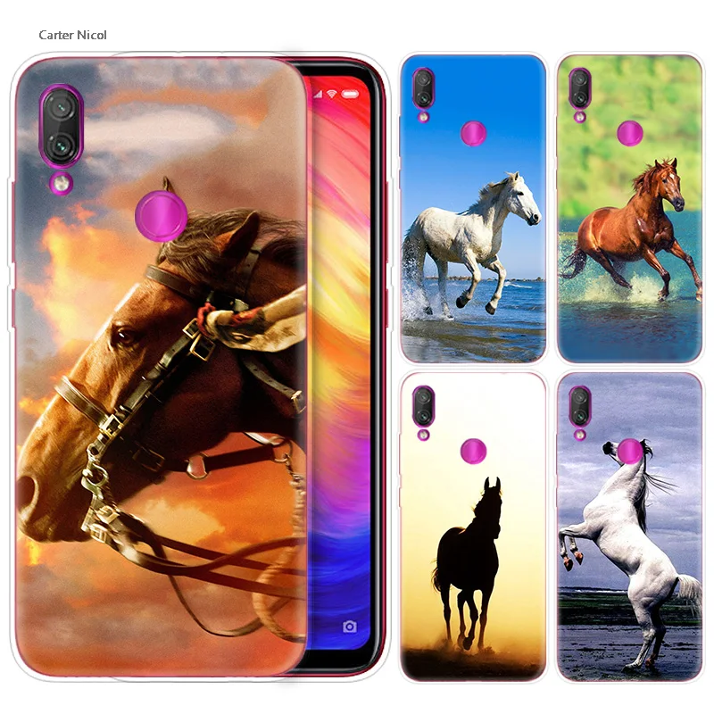 

Silicone Case for Xiaomi Redmi Note 7 6 5 Plus Mi A2 8 Lite Pro Prime Play Phone Cases Cover Horse Animal Printed