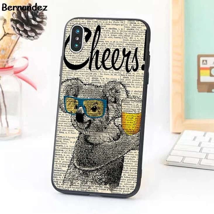 Bernandez Koala with glasses and beer phone Case For iPhone 6 6S 7 8 X XR XS max 5 5S SE Samsung Galaxy S5 S6 S7 edge S8 S9 Plus |