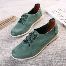 2016 New Fashion Flats Shoes Women Vintage Casual Round Toe Shoes Soft Genuine Leather Original Handmade Shoes Women 35-40 1680