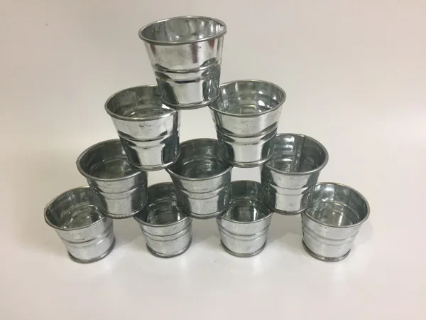 

30Pcs/lot D5XH4CM Rustic Nostalgia Mini Garden Silver Succulent Planter Mini Galvanized Buckets for small plant SF-059