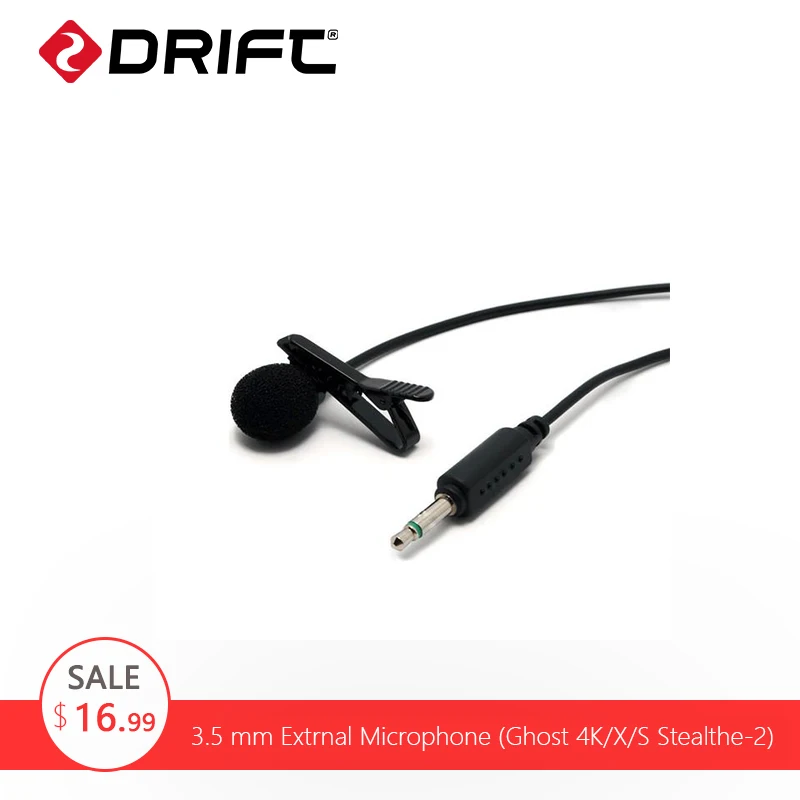 Original DRIFT 3,5mm micrófono externo para cámara deportiva de acción Ghost 4 K Ghost X Ghost S