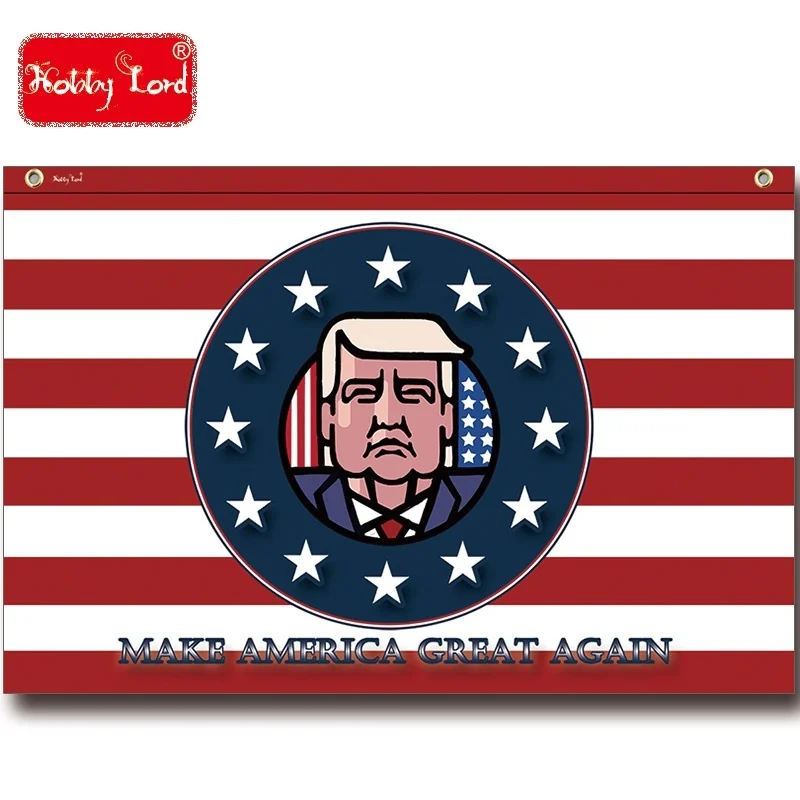

Декоративный Флаг HobbyLord для комнаты с изображением героев мультфильма Трампа, «сделай Америку великолепной», декоративные баннеры для косплея, звезды и полосы, флаг, реквизит, 96*64 см