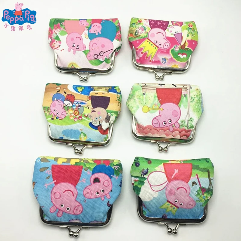 

New Peppa Pig Children's Wallet Cute Cartoon Action Figure Figure boy Girl Mini Coin Purse Storage Bag Kids Birthday Gift
