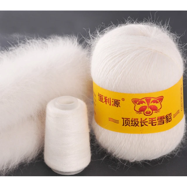 100g/2 Ball Natural Mink Knitting Yarn Luxury Hairy Fur Cashmere Yarn