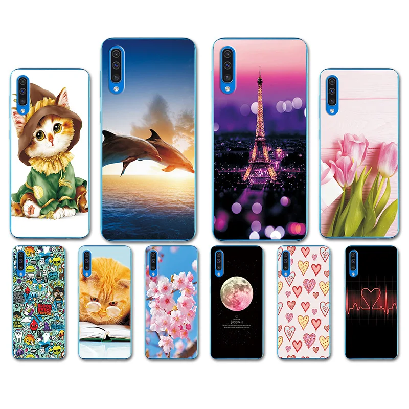 

Phone Case For Samsung A70 Case 2019 Soft TPU Heart Pattern Back Cover For Samsung Galaxy A70 A 70 A705 A705F Silicone Bumper