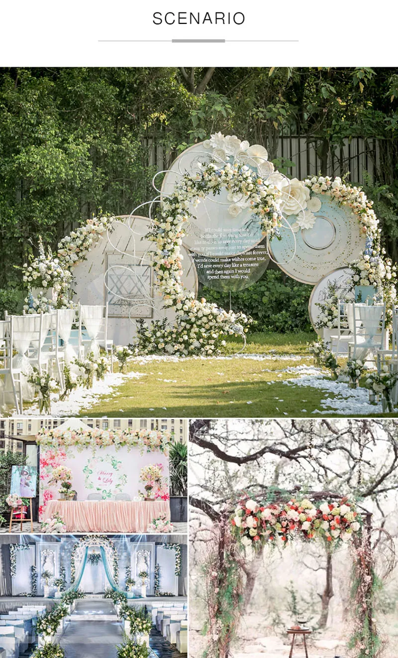 Flone Artificial Fake Flowers Rose Wedding Supplies Arched Door DIY Decoration Flower Row Silk Flowers For a Wedding Decor (14)