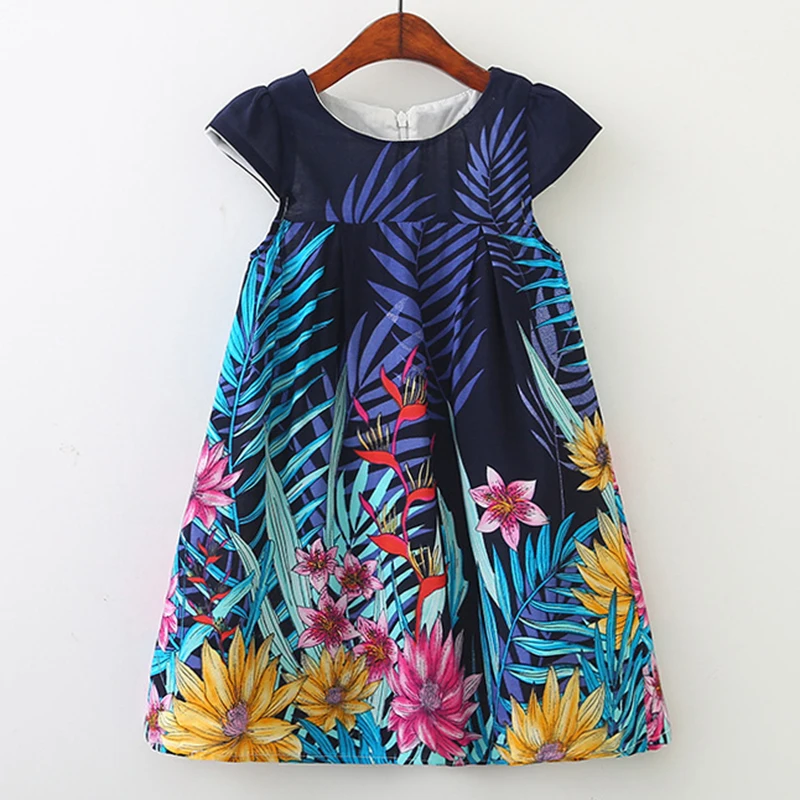 

Girls Dress 2019 European And American Style Children Sleeveless Print Princess Dresses for Girl Kids Dress for 3-8 Years