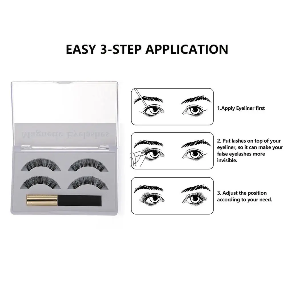 Magnetic False Eyelashes With Magnetic Liquid Eyeliner Set Including 2 Pairs Magnetic Eyelashes Eye Makeup Tool Magnetic False Eyelashes With Magnetic Liquid Eyeliner Set Including 2 Pairs Magnetic Eyelashes Eye Makeup Tool