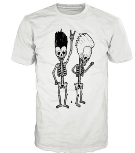 Новинка, Beavis And Butthead футболка с изображением костей, скелетов, рок, металл, Acdc, Black Sabbath Мужская футболка, хлопковые футболки