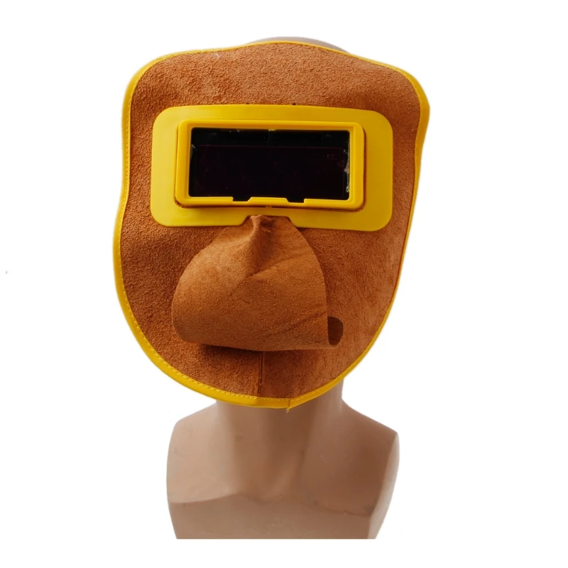 Portable Leather Solar Auto Darkening Welding Filter Lens Hood Helmet Mask/ Welder Glasses