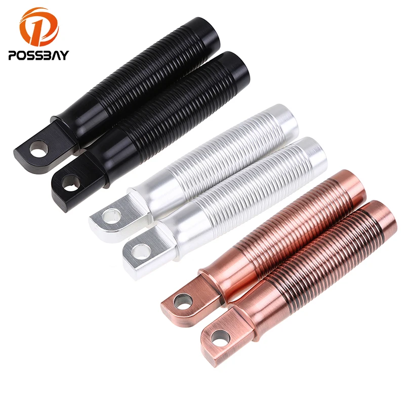 

POSSBAY Black Sliver Motorcycle Front Footrests Foot Aluminum Rest Motorbike Parts Foot Pegs for Harley Sportster XL 1200 883