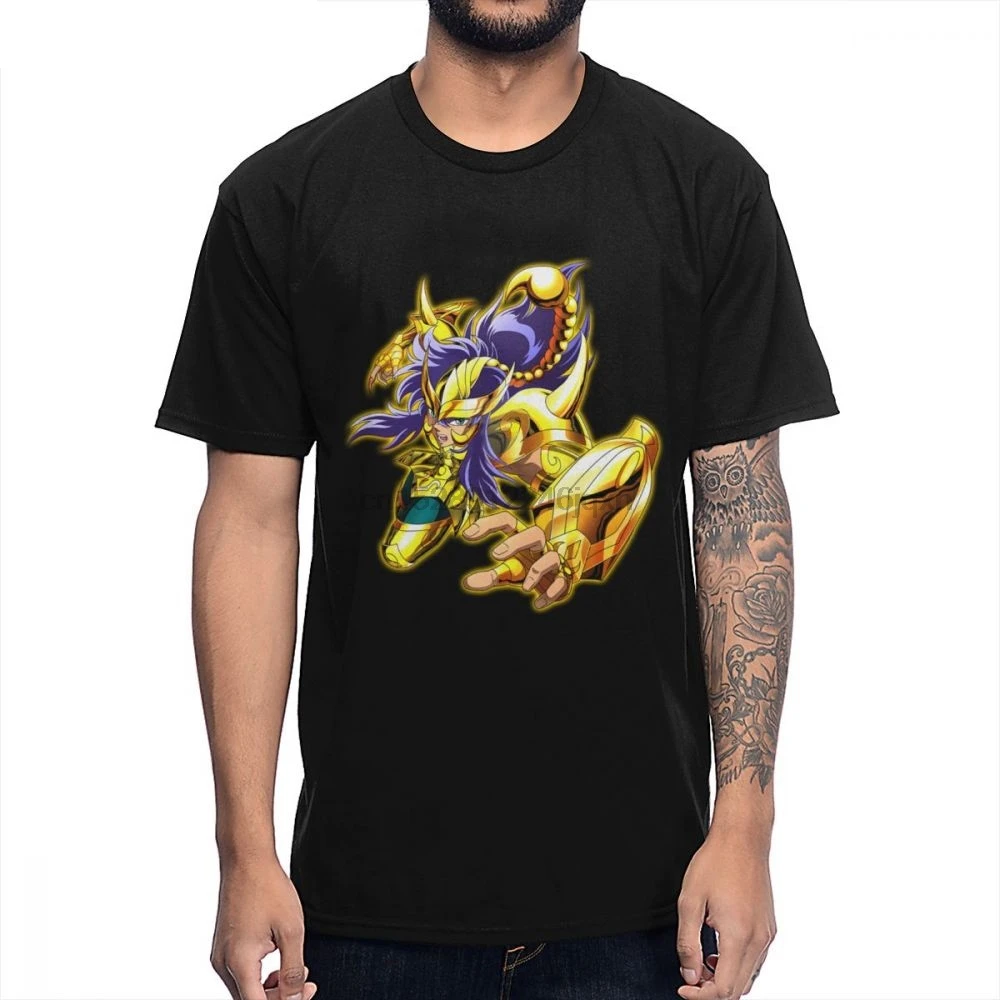 

Unisex New Scorpio Milo Gold Saint Seiya Tee Classic Round Collar Pure Cotton Popular T Shirt