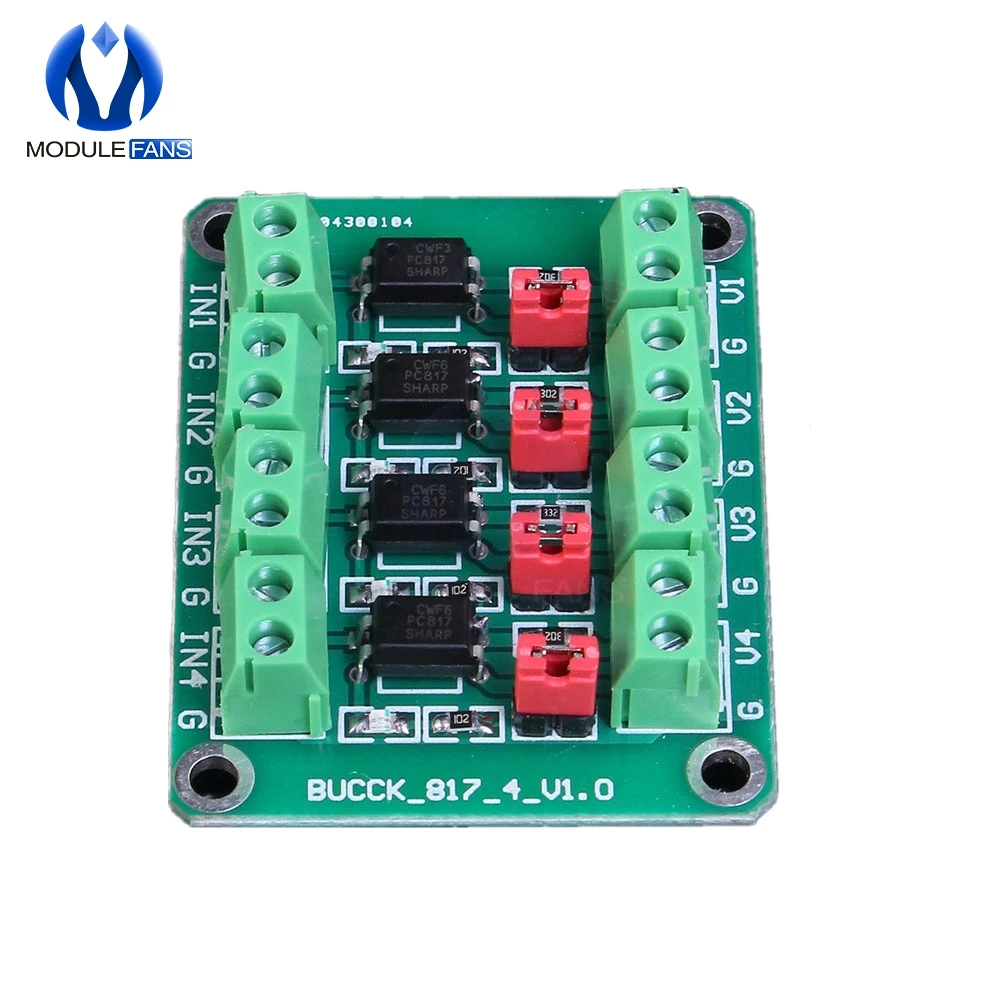 PC817 4 канальная оптопара изоляционная плата преобразователь напряжения адаптер модуль 3,6-30 в драйвер фотоэлектрический изолированный модуль PC 817
