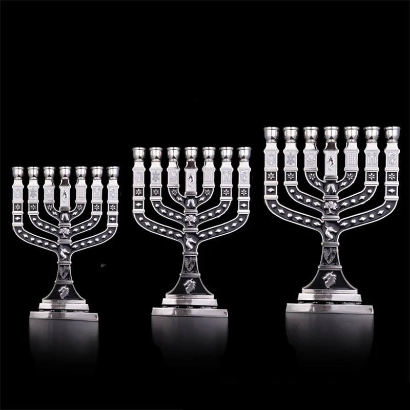 Hanukkah Menorah еврейская Иудея Израиль Винтаж латунь Chanukah дисплеи