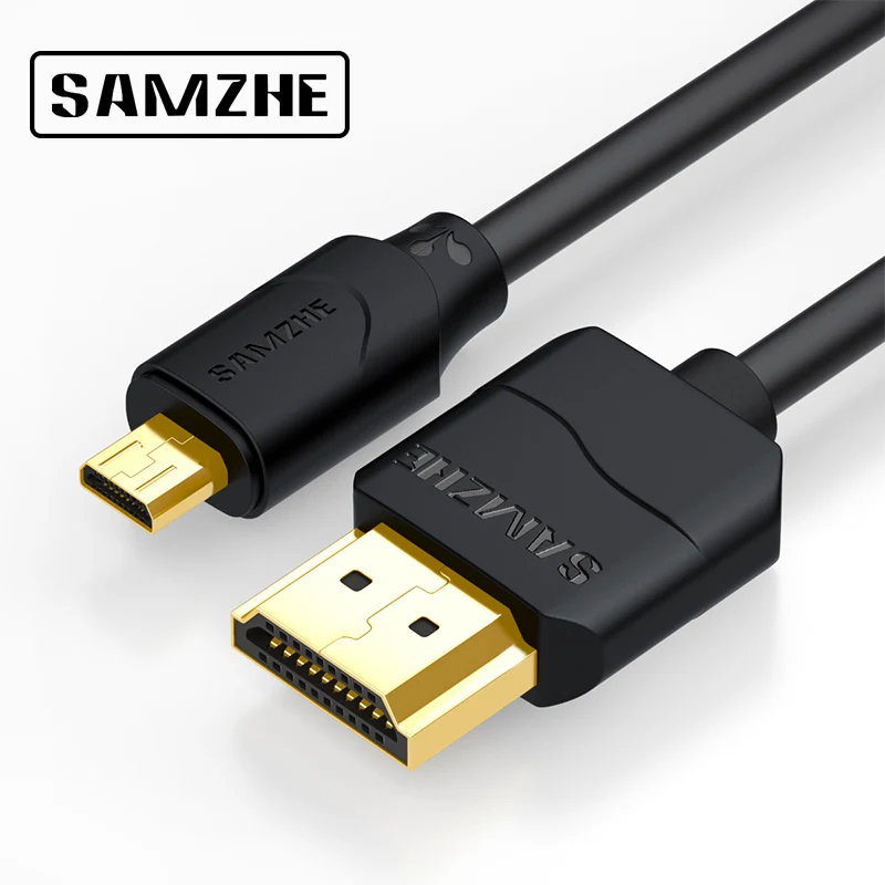 SAMZHE Micro HDMI к Мужской мужскому Удлинительный кабель для телефона Ipad подключение с