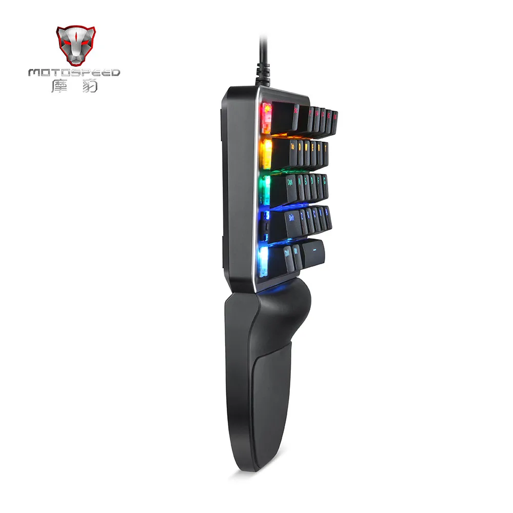 

VOBERRY Motospeed Single Hand Micro Color Lighting Cable Game keyboard, Suitable For Occupation Game Keyboard