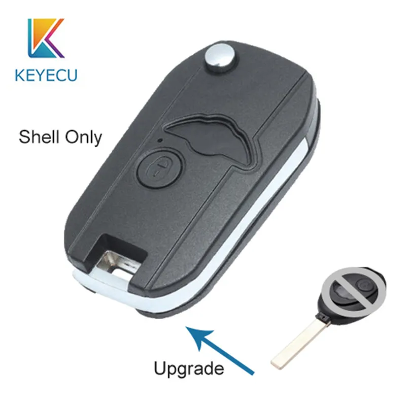 

KEYECU Replacement Modified Flip Remote Car Key Shell Case Fob 2 Button for BMW Mini Cooper S R50 R53 2002-2005