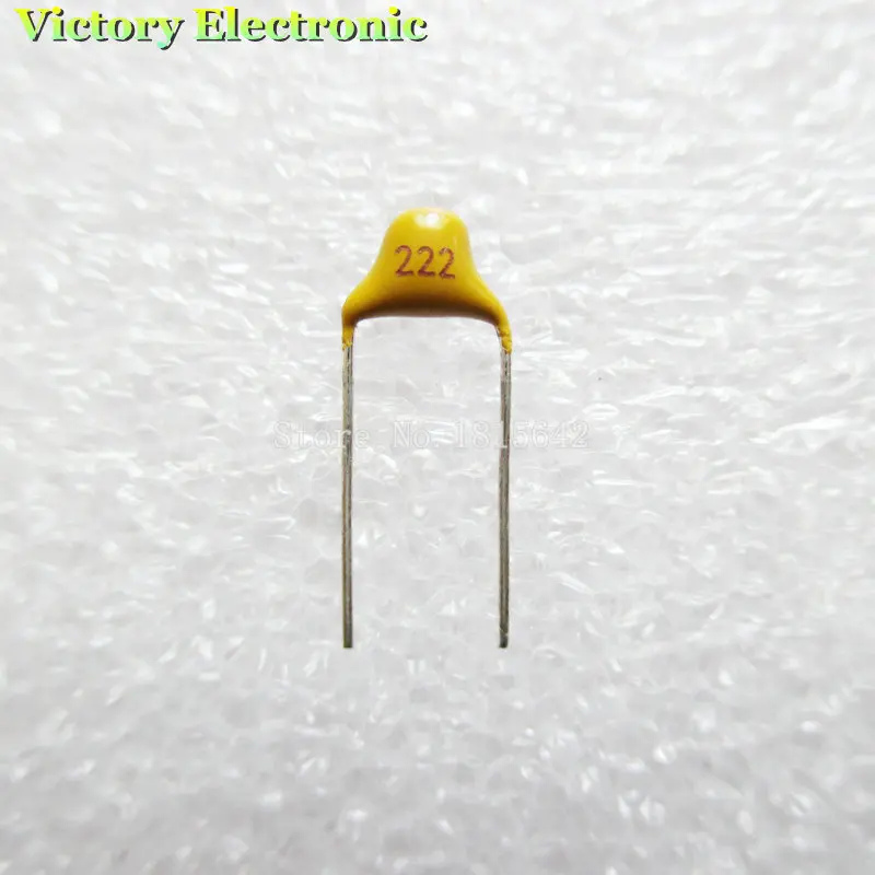 100pcs/lot Multilayer ceramic capacitor 222 50V 2.2nF 222M P=5.08mm-in ...