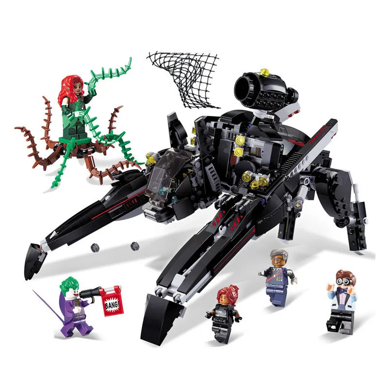 

Fighting Batman Super hero Mech MARVEL Poison vine female clown 775pcs Assemble Building Blocks model 6 figures toys gift