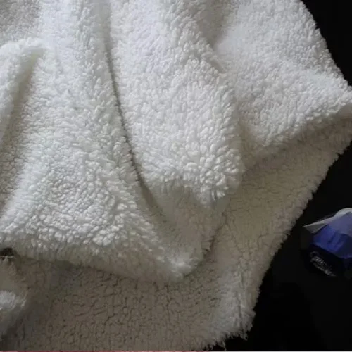 White Berber Fleece Soft Sherpa Fleece Faux Wool Plush Fabric Lining