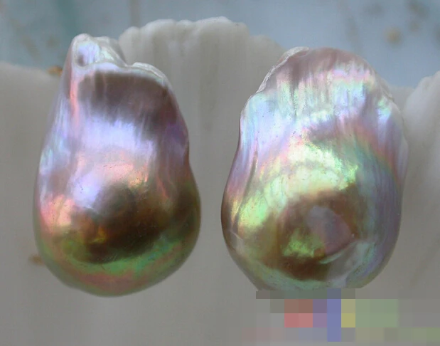 

hot sell new - free shipping 12818 Nature peacock multicolor keshi reborn pearl earring