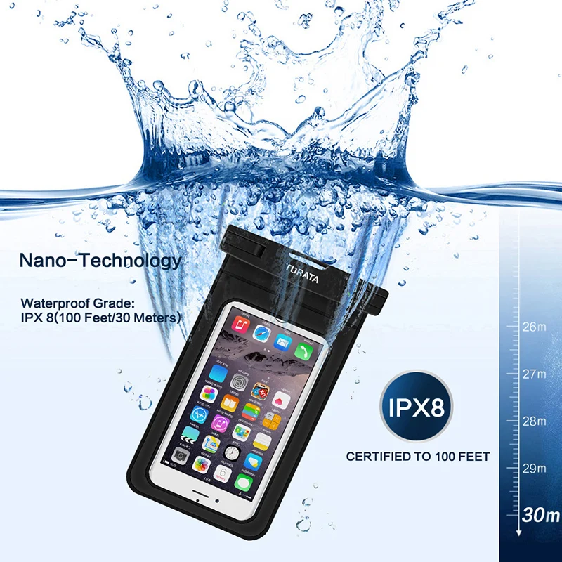 Универсальный Водонепроницаемый Чехол TURATA IP68 для iPhone 7 6 Plus samsung Galaxy S7 S6 Edge