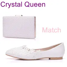 Женские туфли на плоской подошве с цветочным кружевом и сочетающейся сумочкой; туфли на плоской подошве с острым носком; свадебные туфли с сумочкой в комплекте