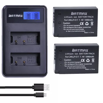 

Batmax 2PCS LP-E17 LPE17 LP E17 Battery+LCD Dual USB Charger for Canon EOS T6i 750D T6s 760D 800D M3 M5 8000D Kissx8i