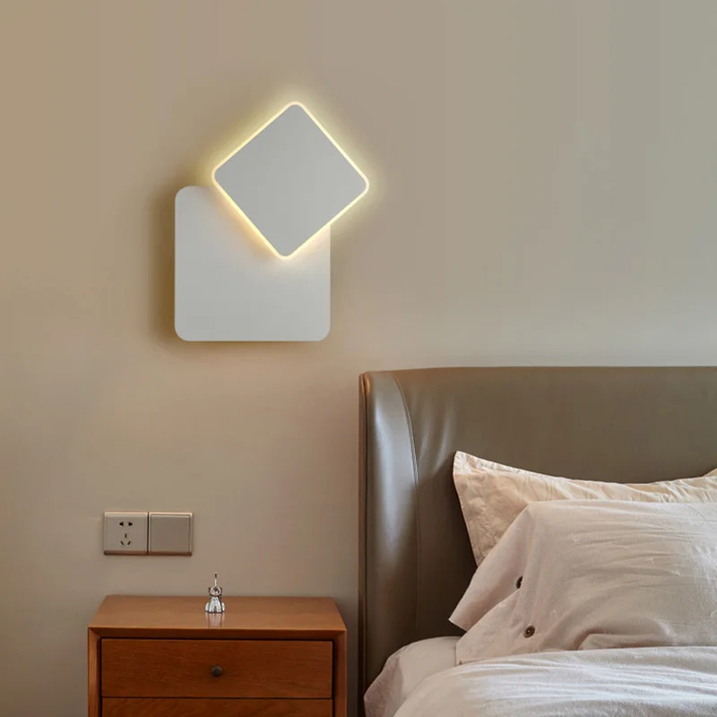 Comprar decoracion hogar moderno Lámpara de pared LED lámpara giratoria de 360 grados enchufe redondo en el punto de la pared para escaleras sala de estar dormitorio luz de pared iluminación giratoria