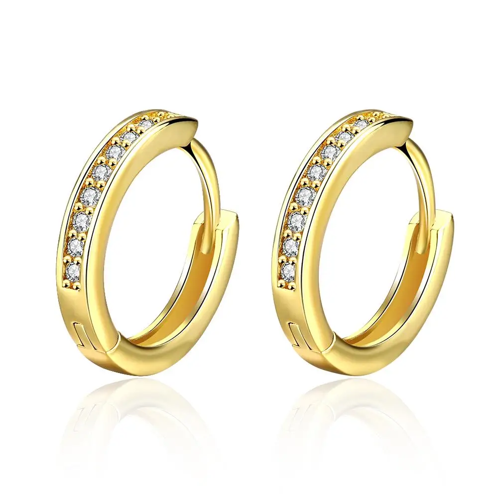 

1.7X0.3CM Single Row Austrian Clear CZ Earring For Women Gold/Rose Gold Color Alloy Fashion Party Elegant Stud Earrings Jewelry