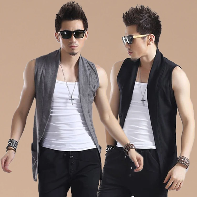 S 3xl 16新メンズ服男性夏すべてのマッチカジュアルスリムミディアム ロングベストの上着プラスサイズ衣装歌手の衣装 Costume Antenna Outerwear Clothesouterwear Girl Aliexpress