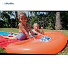 Высокое качество двойная Роскошная водная горка аквапарк открытый пляж игрушки надувная горка кровать дети играть с водой игрушки