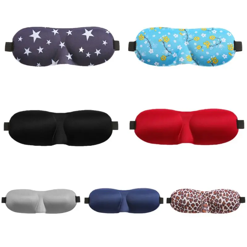 

3D Contoured Shape Sleeping Mask Solid Color Cute Star Floral Eyeshade Cover Portable Adjustable Strap Blindfold Travel Eyepatch