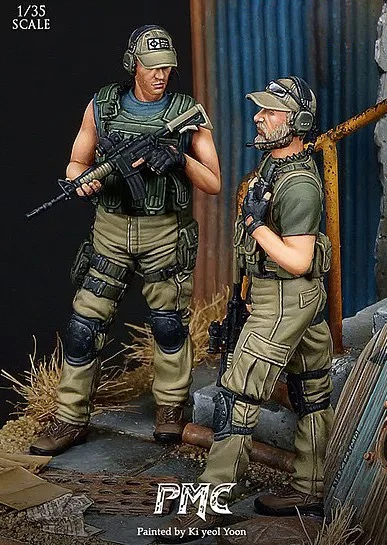 1/35 модельная фигурка из смолы Западный частный солдат костюм для 2 человек