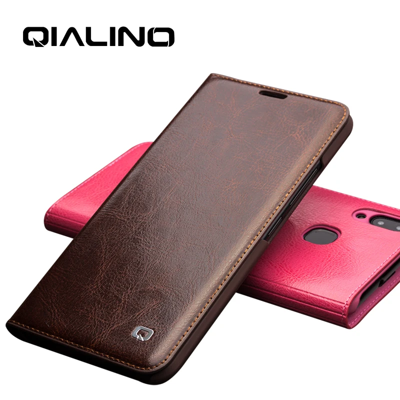 

Genuine Leather Stylish Flip Case for Vivo X 21 Pure Handmade Luxury Business Cover with Card Slot for Vivo X 21 6.28 inch