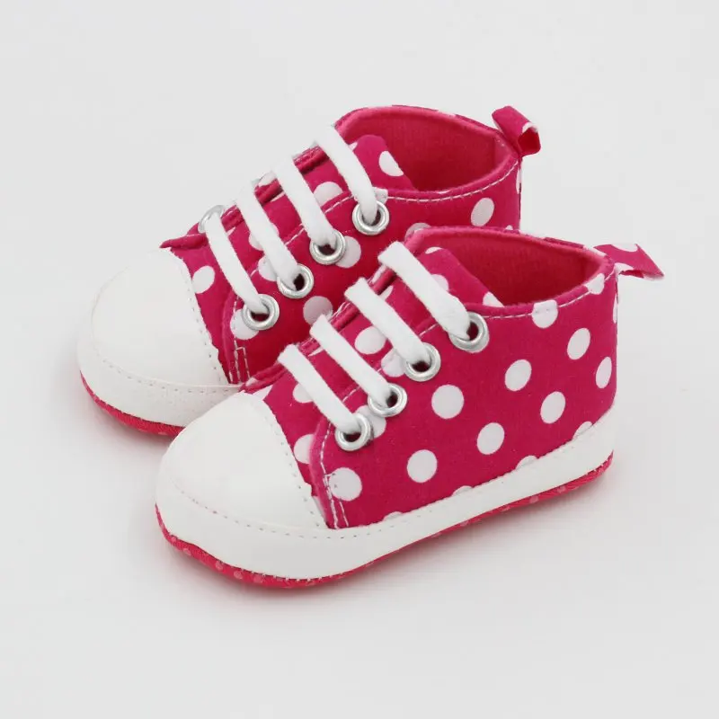 Милая детская обувь для малышей; спортивные кроссовки в горошек с принтом; обувь для новорожденных; Размеры 0-18 м - Цвет: 2