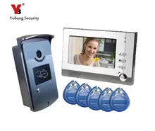 Yobang Security 7 Video Intercom font b Door b font Phone System With1 Monitor 5 RFID