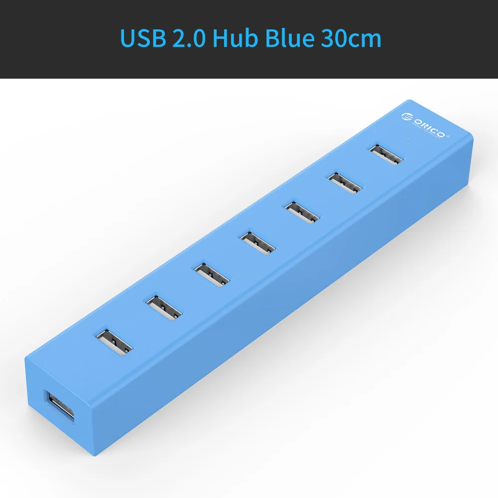 ORICO 7 портов USB 2,0 концентратор SuperSpeed с 30 см кабель для передачи данных для Windows XP/Vista/7/8/10/Linux/Mac OS(H7013-U2-03 - Цвет: Blue