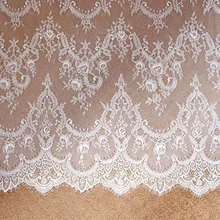 3Meters/lot 150cm Wide Eyelashes Lace Trims White Black Clothes Lace Fabric DIY Accessories Clothing Sewing Lingeire Materials 110cm wide wedding dress lace embroidery diy women clothes materials clothing fabric accessories ivory white church happy hour