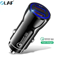 Олаф Быстрая зарядка 3,0 USB Автомобильное зарядное устройство 3.1A металлическое автомобильное зарядное устройство для мобильного телефона автомобильное USB зарядное устройство автоматическая зарядка 2 порта для samsung huawei