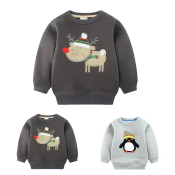 

Toddler Kids Boys Cartoon Printed Casual Clothes Long Sleeve Tops Fleece Warm Baby Kids Sweatshirts