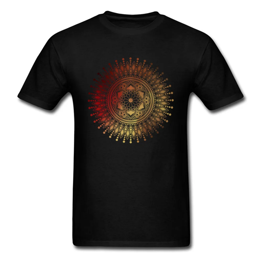 Tees red gold mandala Labor Day Latest Design Short Sleeve Cotton Round Collar Men T-shirts Design T Shirts Free Shipping red gold mandala black
