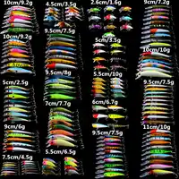 New 159pcs/lot Fishing Lures Set Mixed 19 Different Model Hard Baits Artificial Lifelike Bass Crankbait Fishing Tackle Wholesale