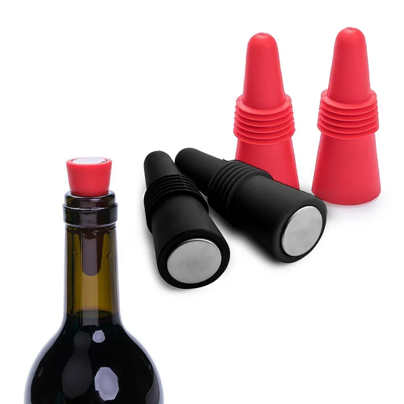 

Mrosaa Silicone Reusable Wine Bottle Stopper Beverage Wine Cork Plug Bottle Cover Kitchen Bar Tool