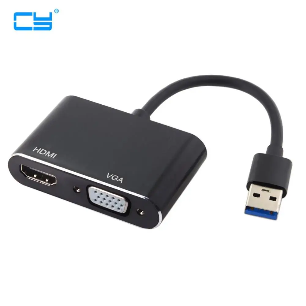 

USB 3.0 & 2.0 to HDMI & VGA HDTV Adapter Cable External Graphics Card for Windows Macbook Laptop