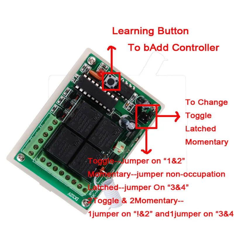 Главная smart DC 12 В 10A 4ch rf Беспроводной Дистанционное управление Радио Управление Лер/переключатель 433 м преобразователя приемник кнопочный переключатель