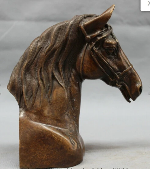 

wan67003+++ Details about 8" Chinese Bronze Classical Art Year Zodiac Bust Horse Head Statue Sculpture